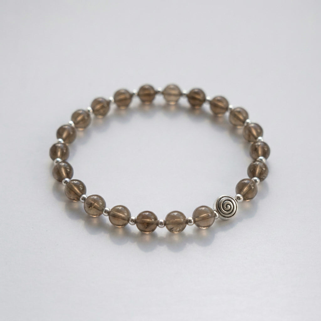 Spiral Core Silver Edition 6mm Crystal Bracelet | Minimal Everyday Bracelet | Harmysoul