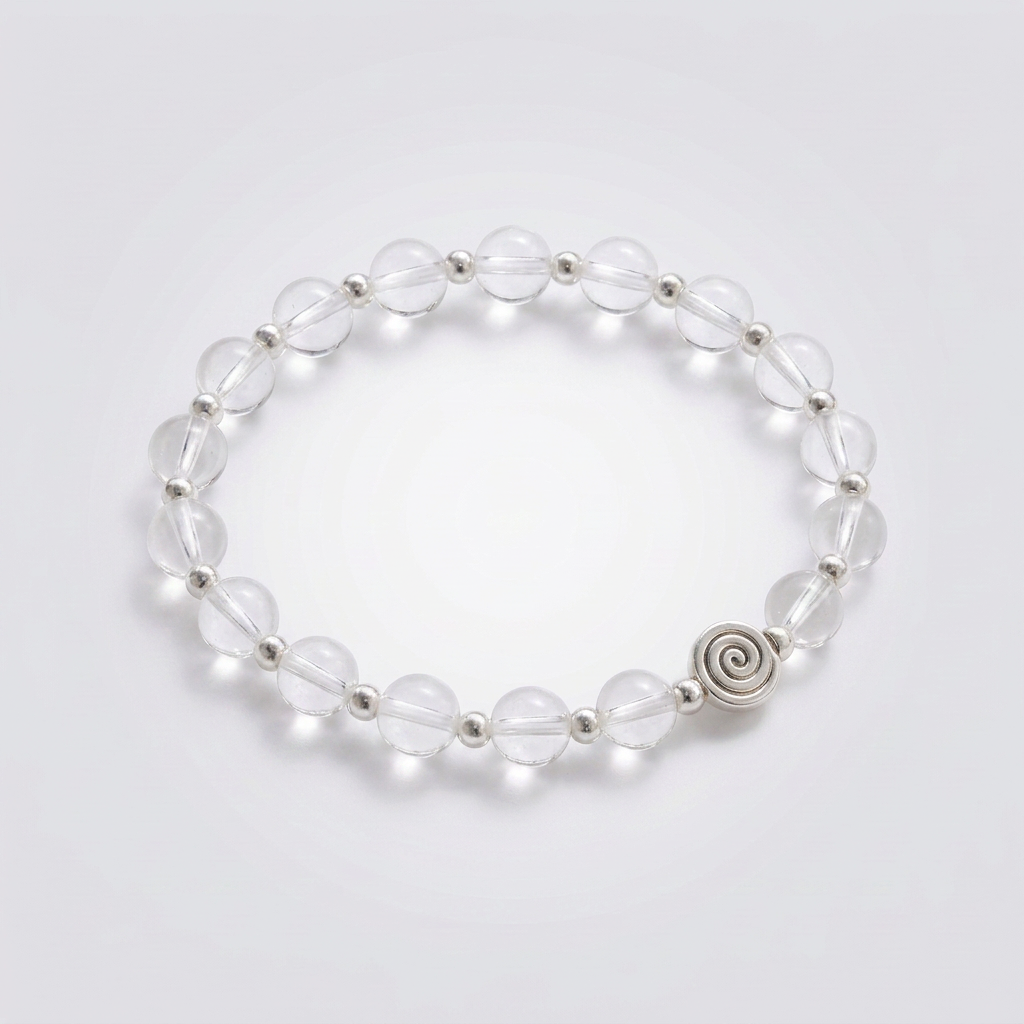 Spiral Core 8mm Crystal Bracelet | Minimal Everyday Energy Bracelet | Harmysoul