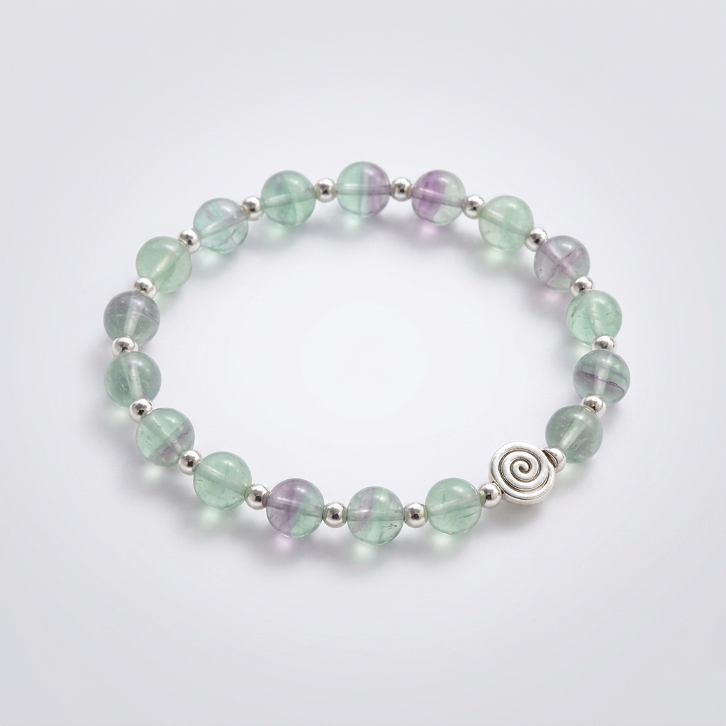 Spiral Core 8mm Crystal Bracelet | Minimal Everyday Energy Bracelet | Harmysoul