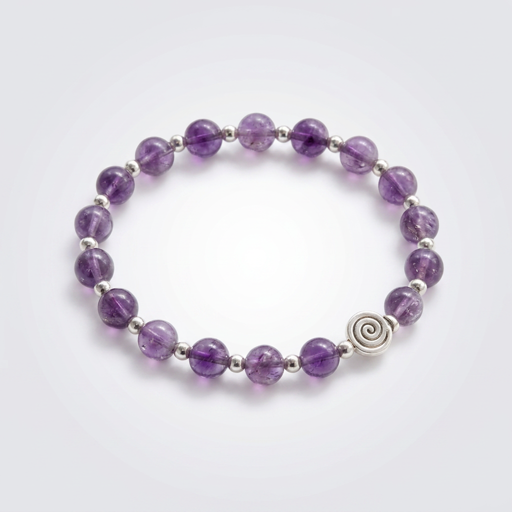 Spiral Core 8mm Crystal Bracelet | Minimal Everyday Energy Bracelet | Harmysoul