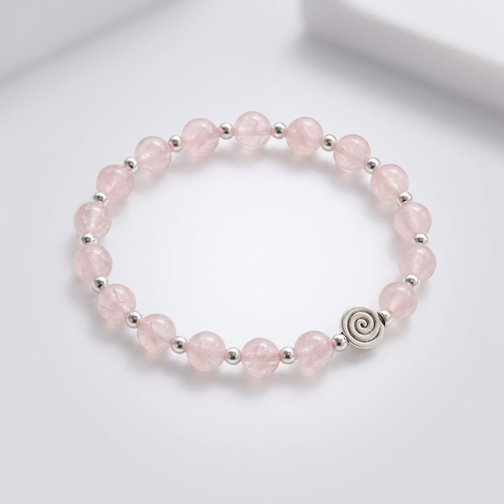Spiral Core 8mm Crystal Bracelet | Minimal Everyday Energy Bracelet | Harmysoul