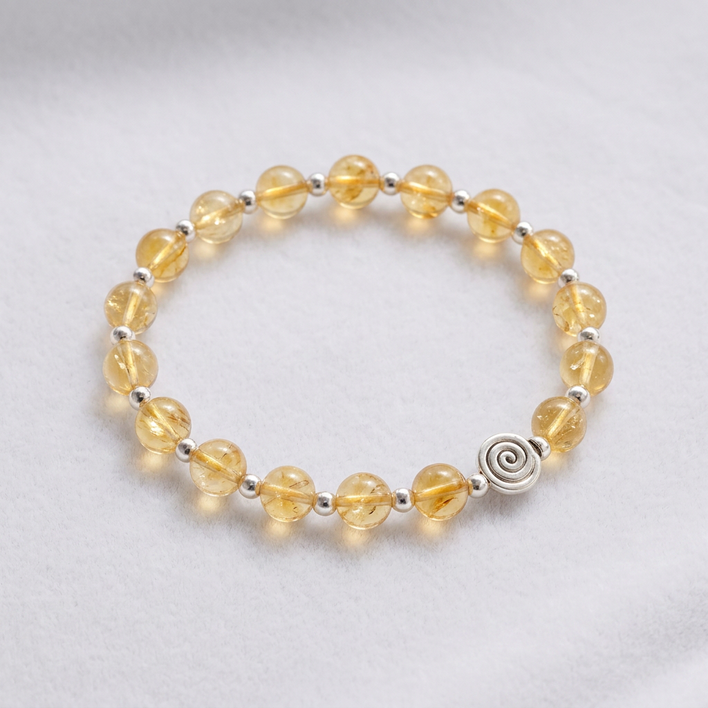 Spiral Core 8mm Crystal Bracelet | Minimal Everyday Energy Bracelet | Harmysoul