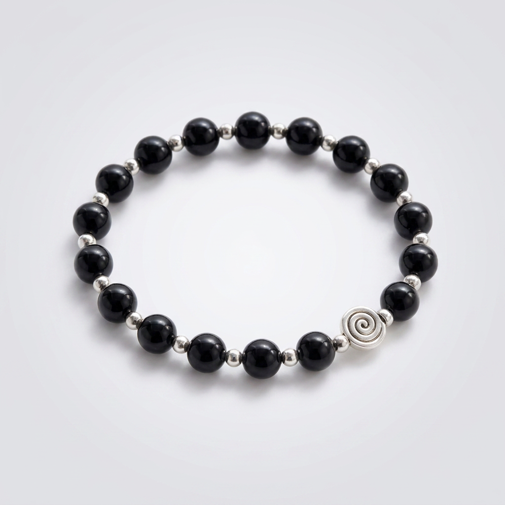 Spiral Core 8mm Crystal Bracelet | Minimal Everyday Energy Bracelet | Harmysoul