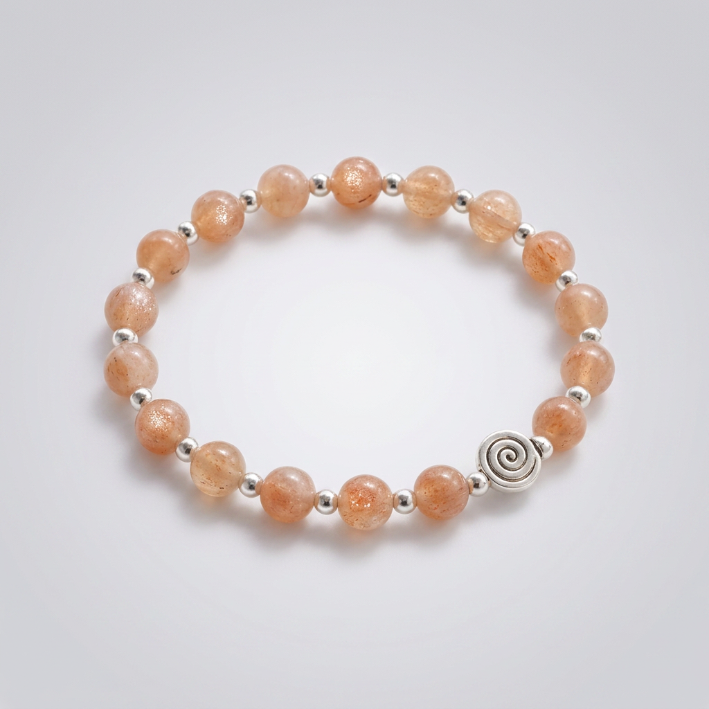 Spiral Core 8mm Crystal Bracelet | Minimal Everyday Energy Bracelet | Harmysoul