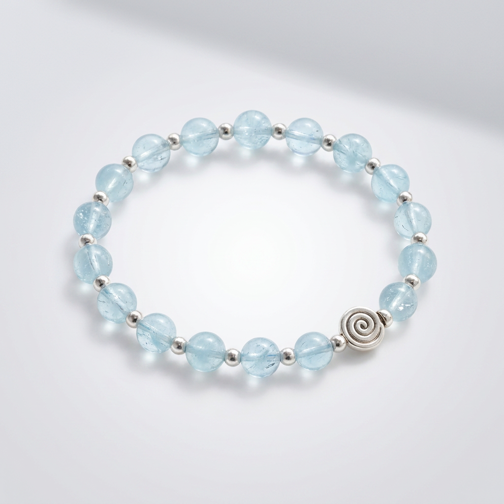 Spiral Core 8mm Crystal Bracelet | Minimal Everyday Energy Bracelet | Harmysoul