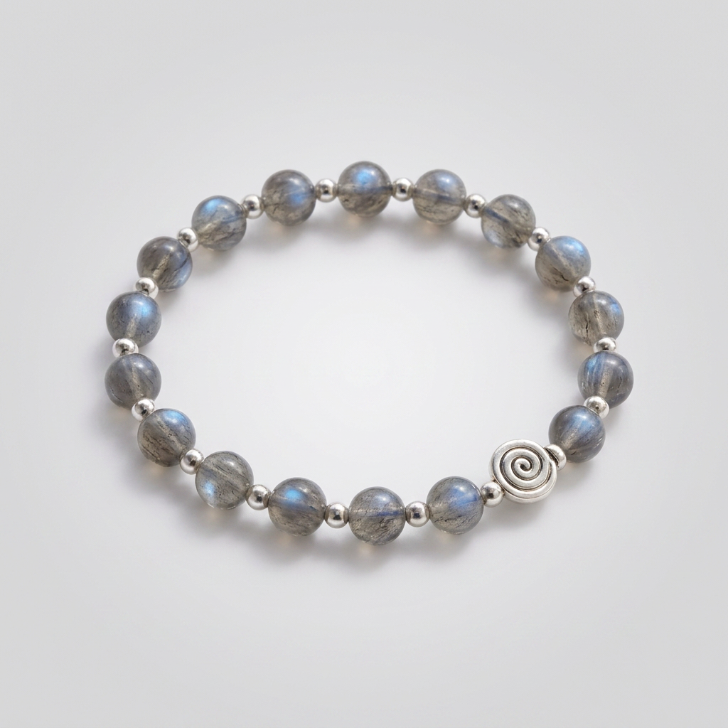 Spiral Core 8mm Crystal Bracelet | Minimal Everyday Energy Bracelet | Harmysoul