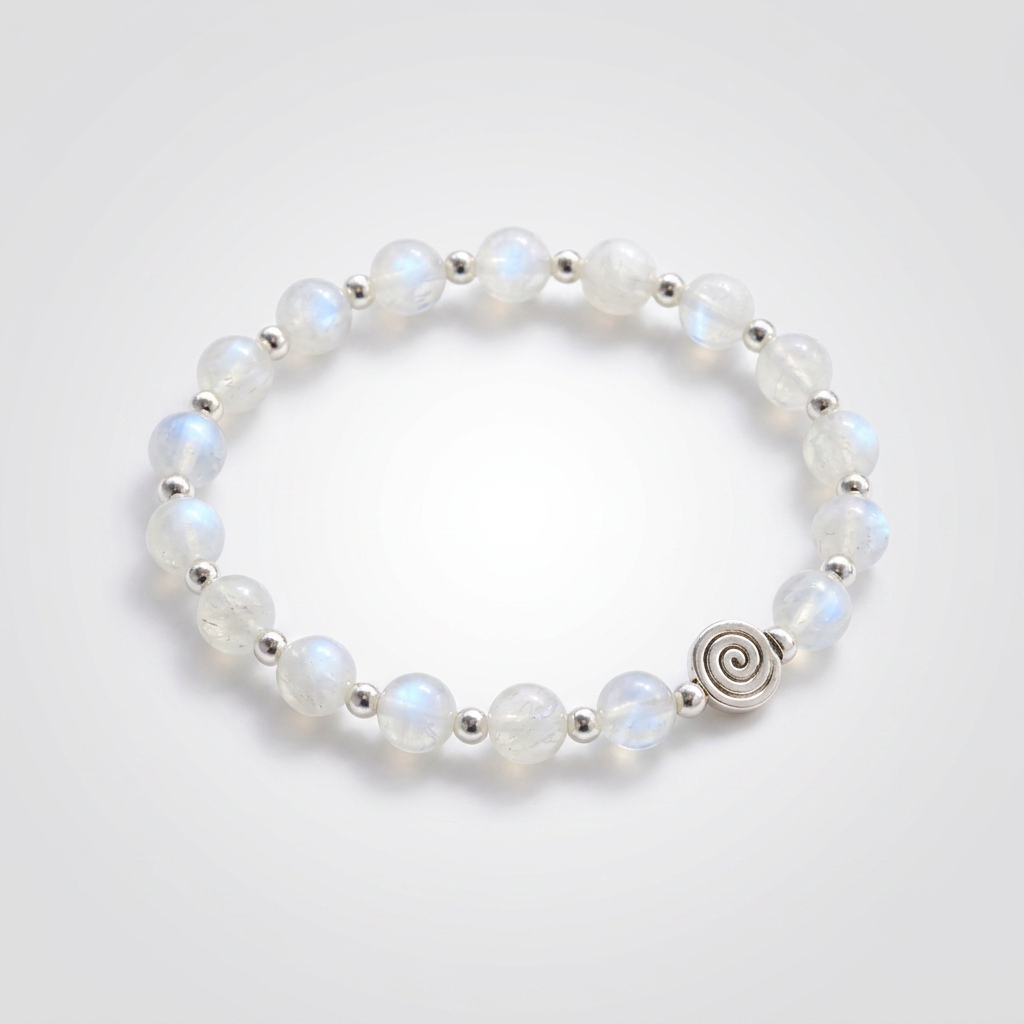 Spiral Core 8mm Crystal Bracelet | Minimal Everyday Energy Bracelet | Harmysoul