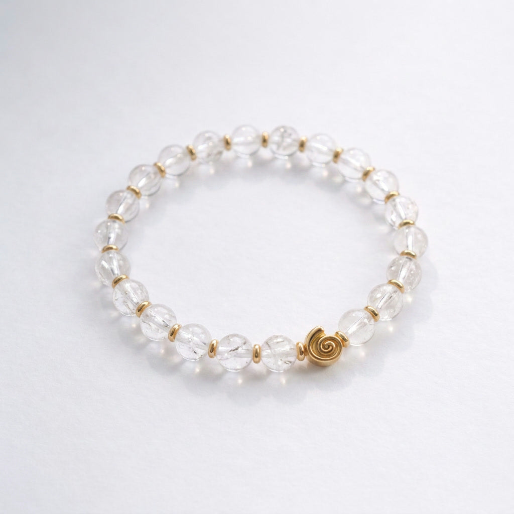 Spiral Gravity 6mm Crystal Bracelet | Delicate Grounding Bracelet | Harmysoul