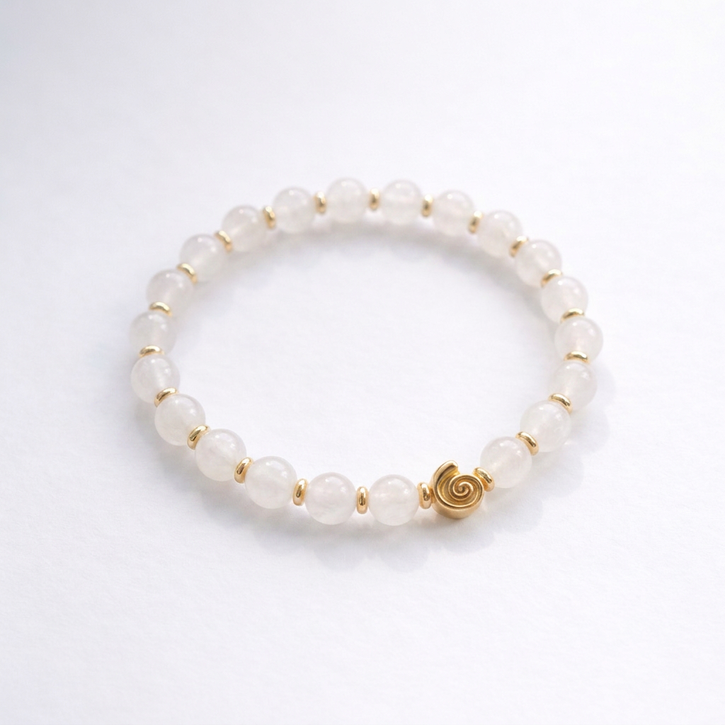 Spiral Gravity 6mm Crystal Bracelet | Delicate Grounding Bracelet | Harmysoul
