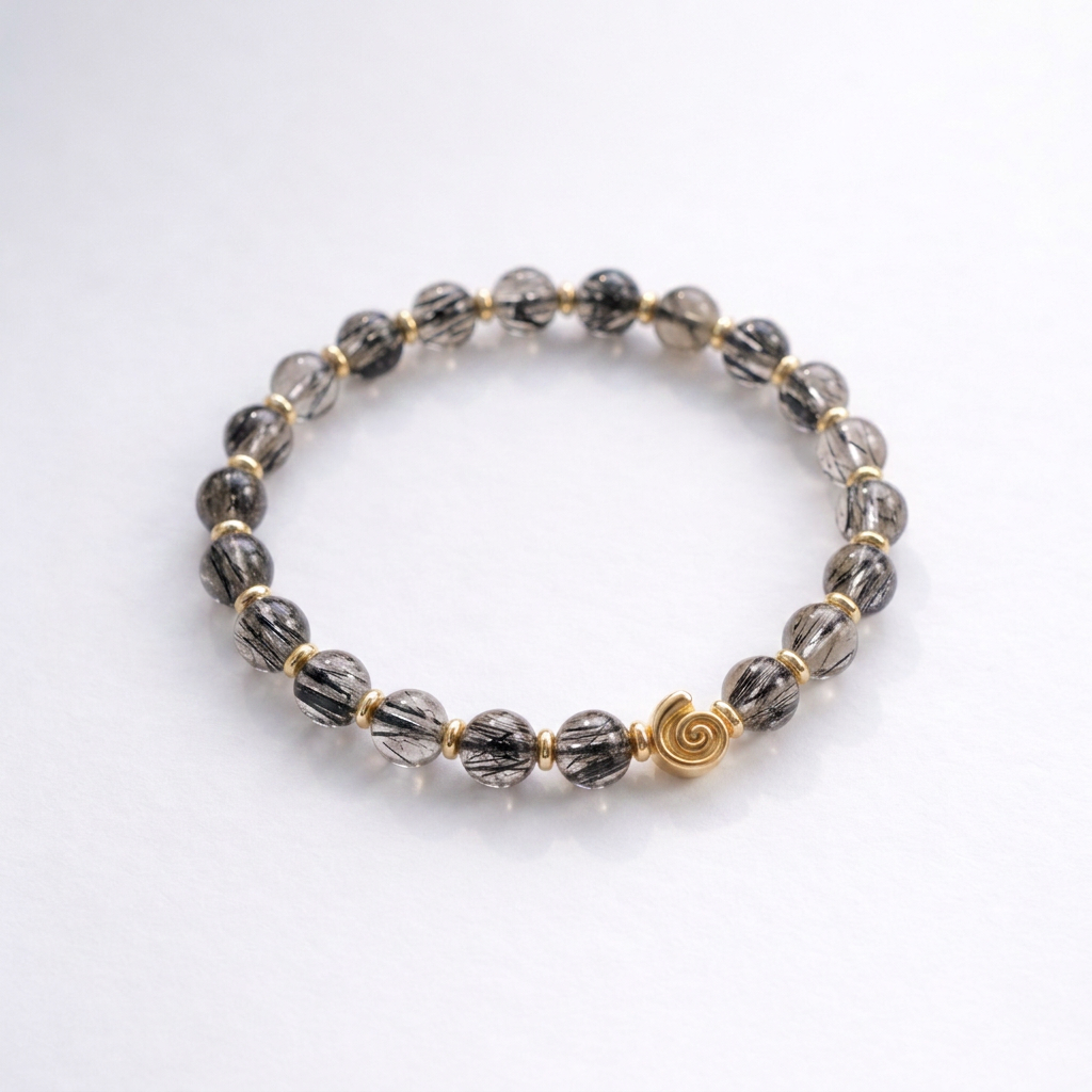 Spiral Gravity 6mm Crystal Bracelet | Delicate Grounding Bracelet | Harmysoul
