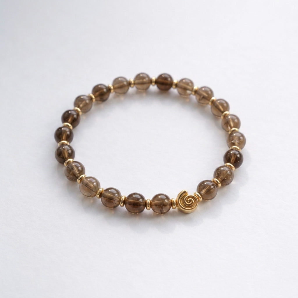 Spiral Gravity 6mm Crystal Bracelet | Delicate Grounding Bracelet | Harmysoul