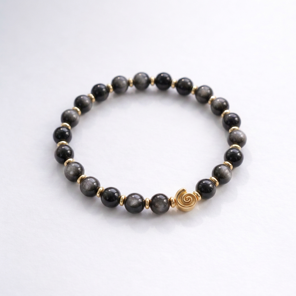 Spiral Gravity 6mm Crystal Bracelet | Delicate Grounding Bracelet | Harmysoul
