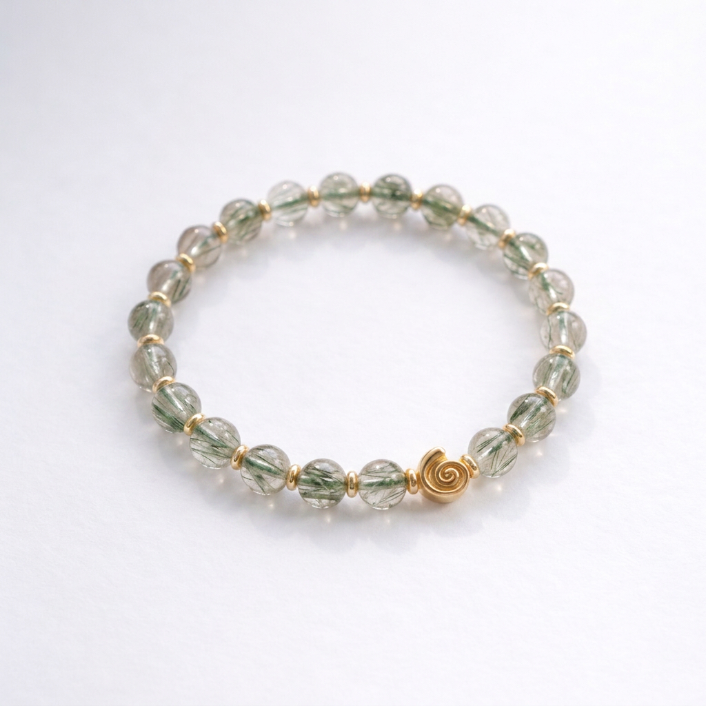Spiral Gravity 6mm Crystal Bracelet | Delicate Grounding Bracelet | Harmysoul