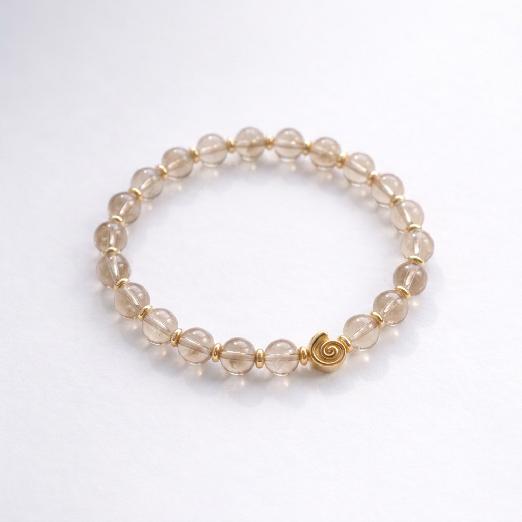 Spiral Gravity 6mm Crystal Bracelet | Delicate Grounding Bracelet | Harmysoul