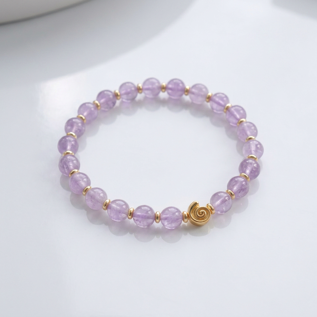Spiral Gravity 6mm Crystal Bracelet | Delicate Grounding Bracelet | Harmysoul