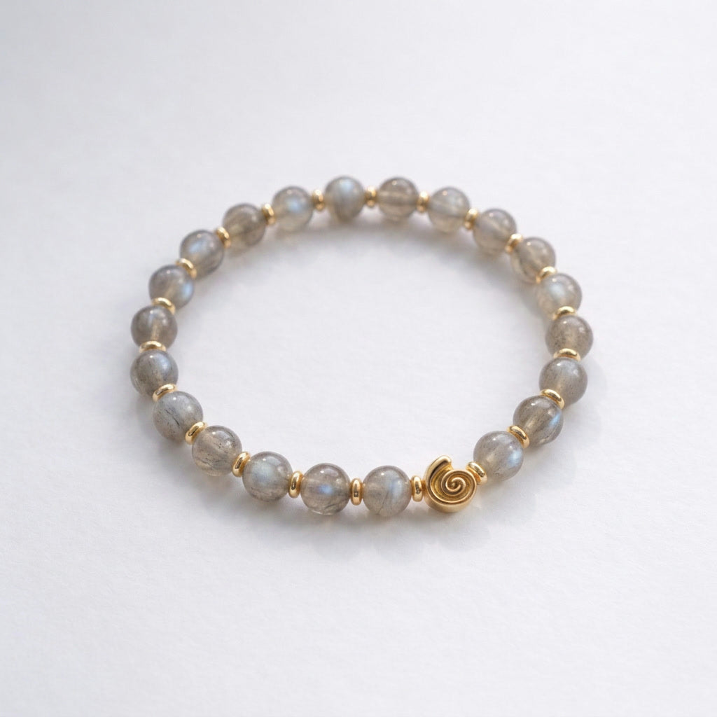 Spiral Gravity 6mm Crystal Bracelet | Delicate Grounding Bracelet | Harmysoul