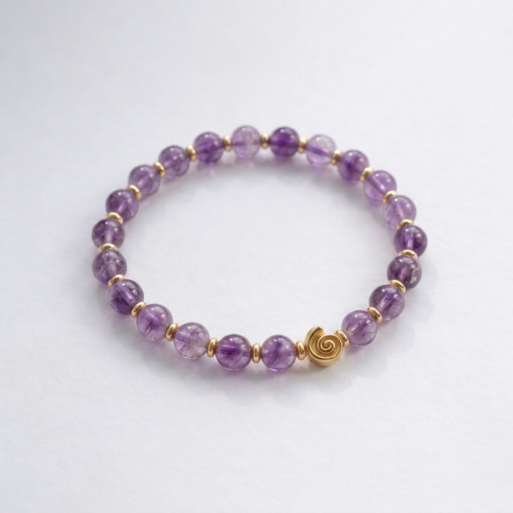 Spiral Gravity 6mm Crystal Bracelet | Delicate Grounding Bracelet | Harmysoul