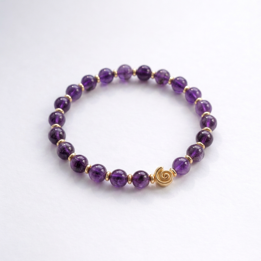 Spiral Gravity 6mm Crystal Bracelet | Delicate Grounding Bracelet | Harmysoul