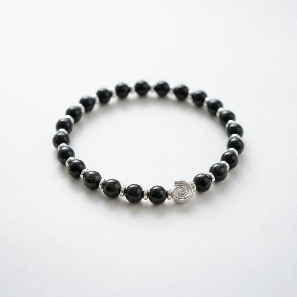Spiral Gravity Silver Edition 6mm Crystal Bracelet | Lightweight Grounding Bracelet | Harmysoul
