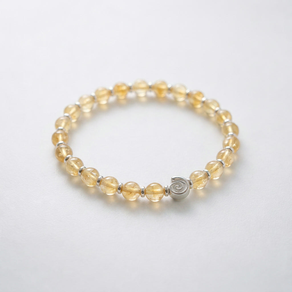 Spiral Gravity Silver Edition 6mm Crystal Bracelet | Lightweight Grounding Bracelet | Harmysoul