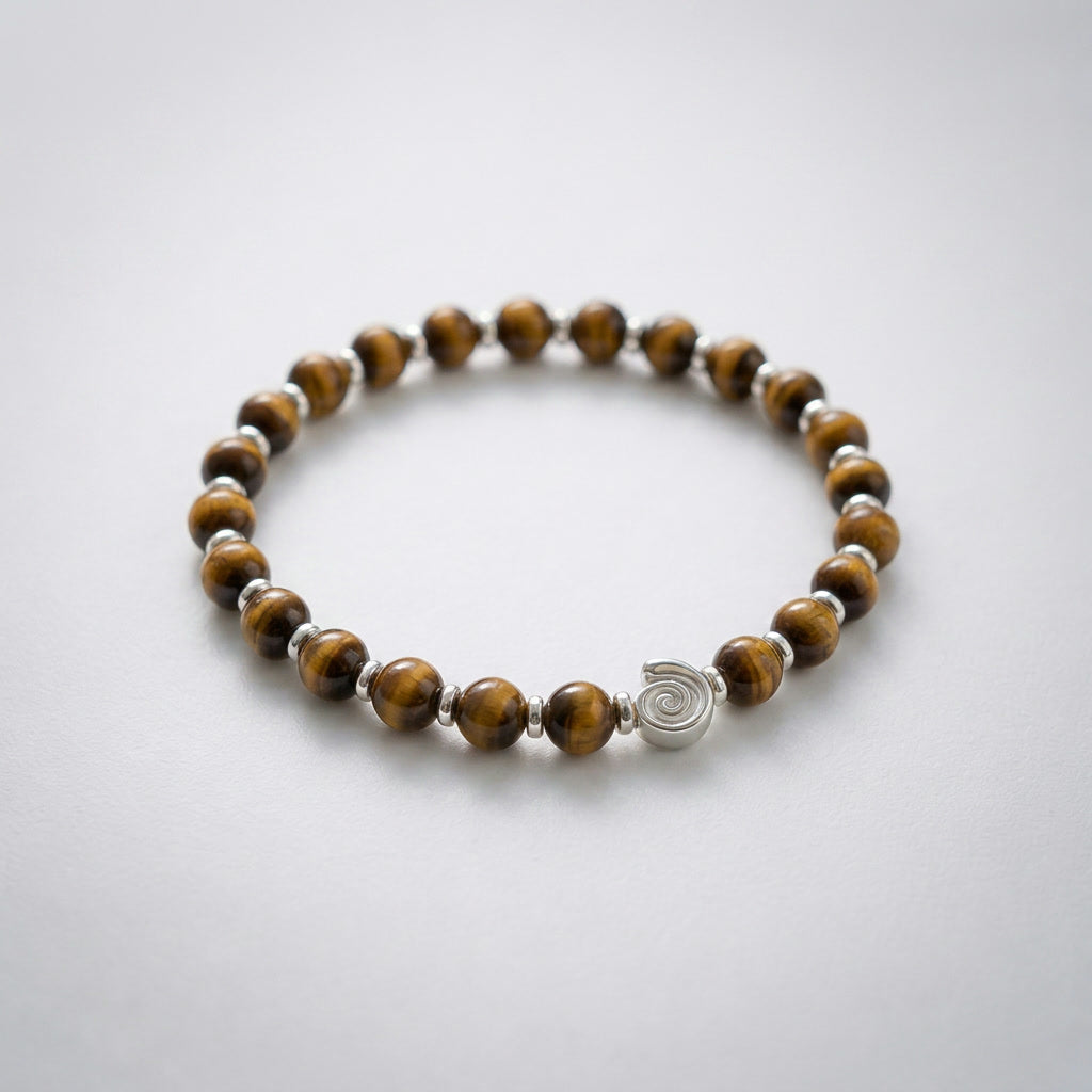 Spiral Gravity Silver Edition 6mm Crystal Bracelet | Lightweight Grounding Bracelet | Harmysoul