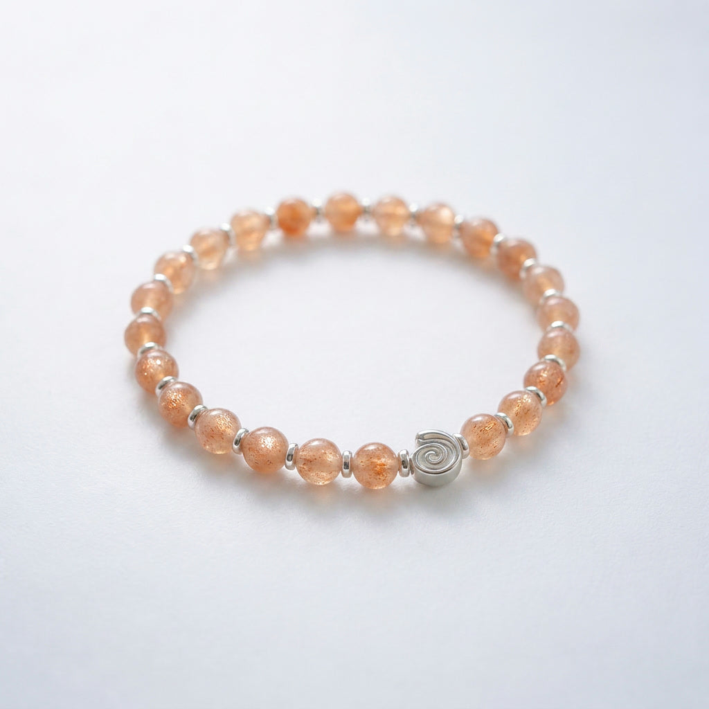 Spiral Gravity Silver Edition 6mm Crystal Bracelet | Lightweight Grounding Bracelet | Harmysoul