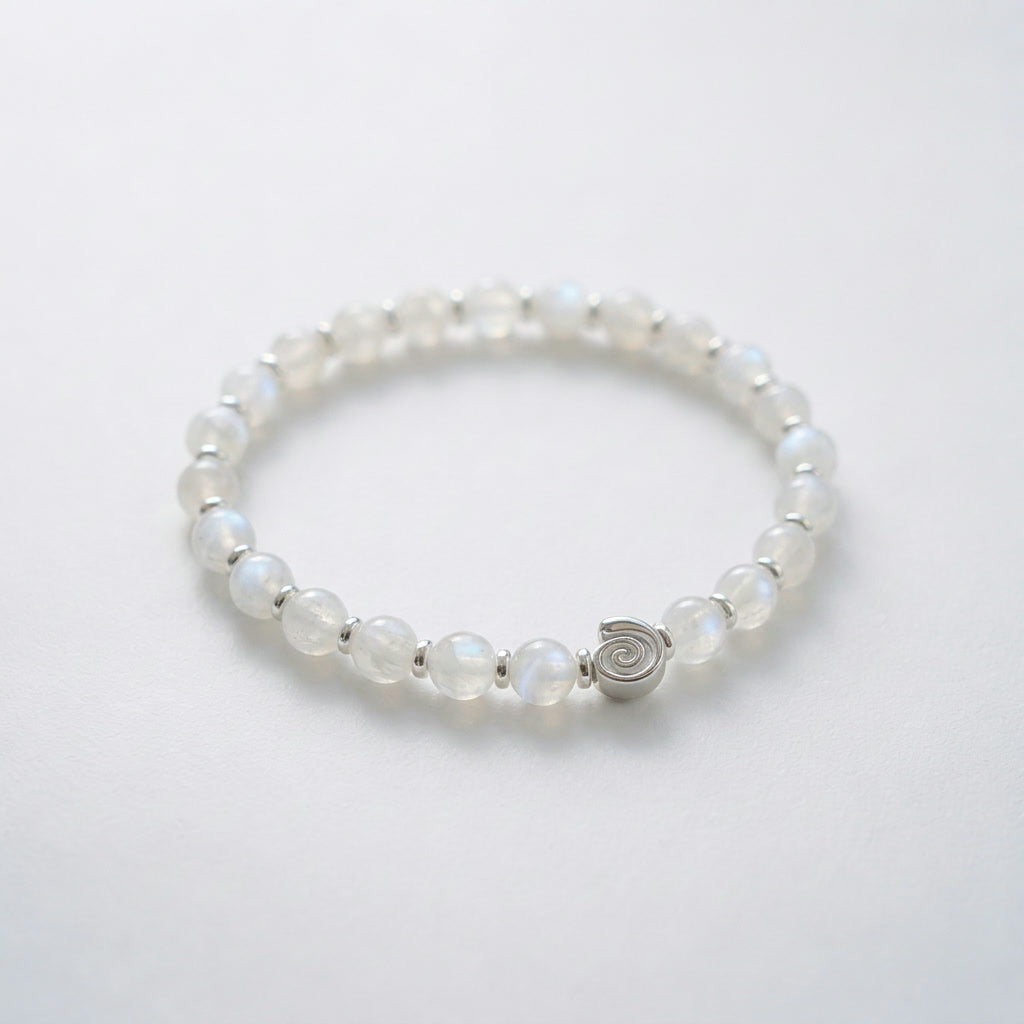 Spiral Gravity Silver Edition 6mm Crystal Bracelet | Lightweight Grounding Bracelet | Harmysoul