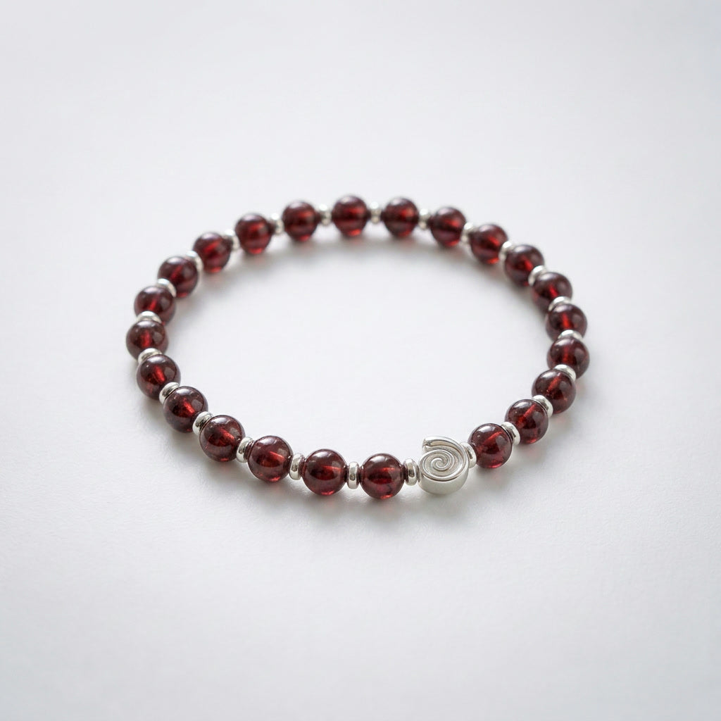 Spiral Gravity Silver Edition 6mm Crystal Bracelet | Lightweight Grounding Bracelet | Harmysoul