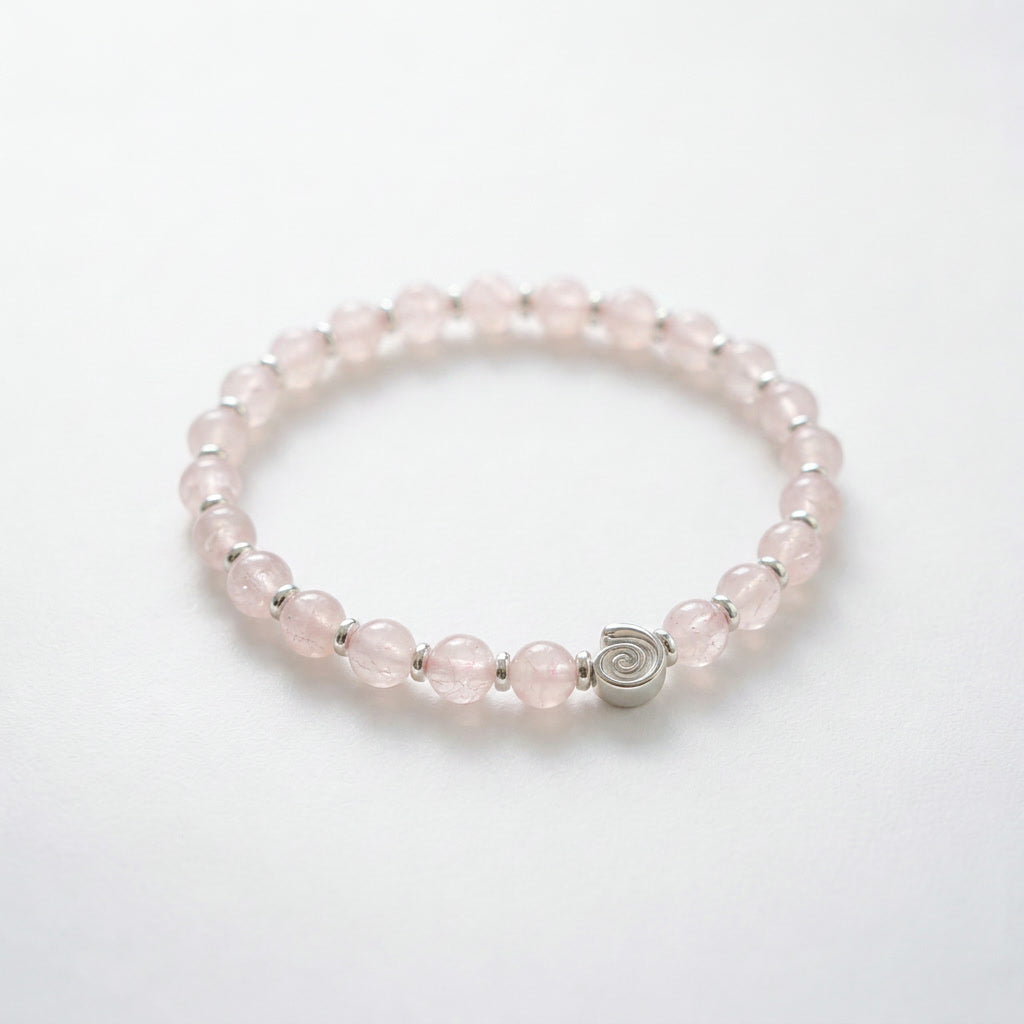 Spiral Gravity Silver Edition 6mm Crystal Bracelet | Lightweight Grounding Bracelet | Harmysoul