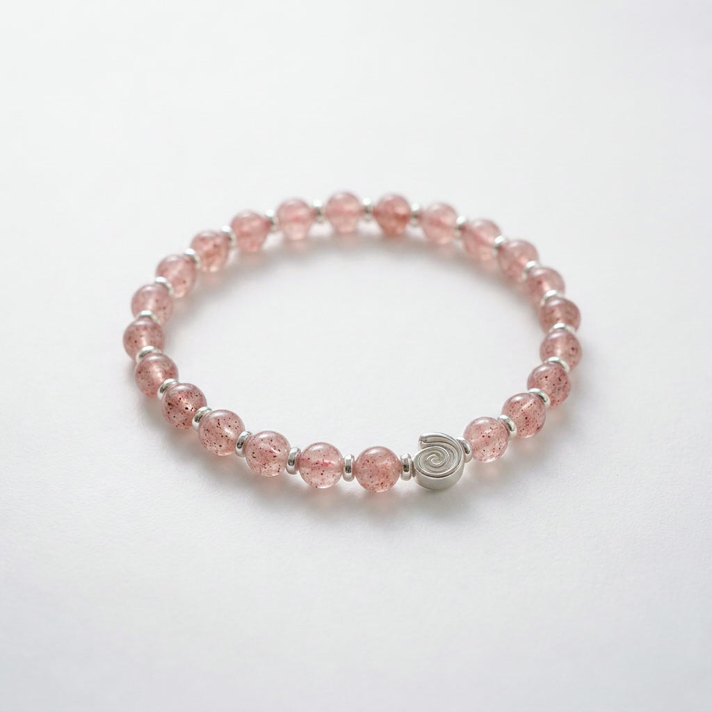 Spiral Gravity Silver Edition 6mm Crystal Bracelet | Lightweight Grounding Bracelet | Harmysoul