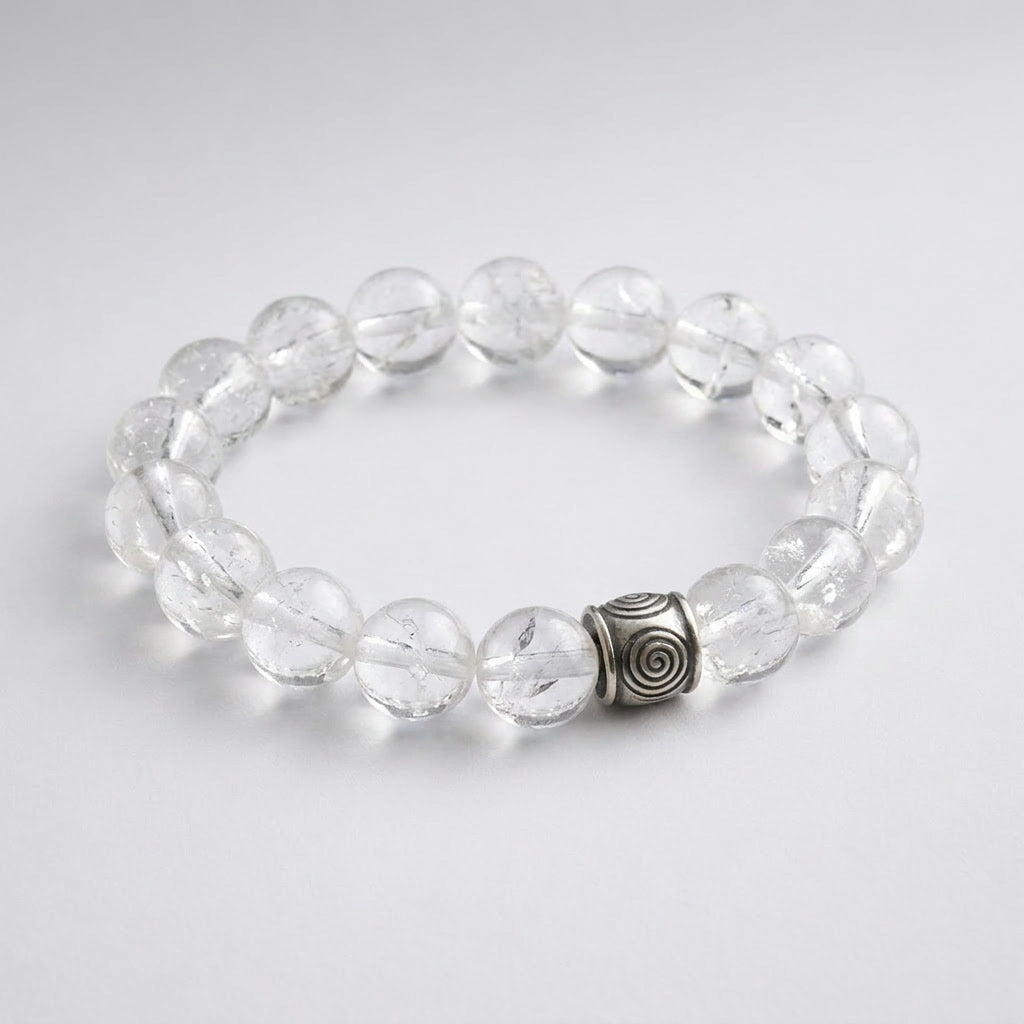 Spiral Ground 12mm Crystal Bracelet | Grounding & Daily Balance | Harmysoul