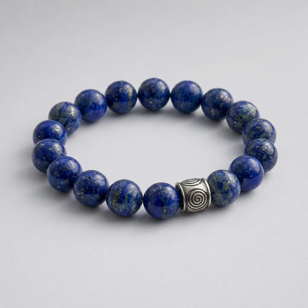 Spiral Ground 12mm Crystal Bracelet | Grounding & Daily Balance | Harmysoul