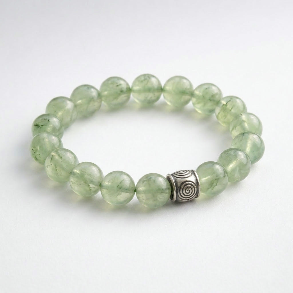 Spiral Ground 12mm Crystal Bracelet | Grounding & Daily Balance | Harmysoul