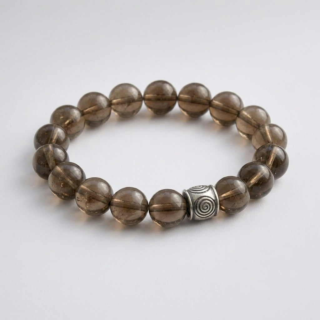 Spiral Ground 12mm Crystal Bracelet | Grounding & Daily Balance | Harmysoul