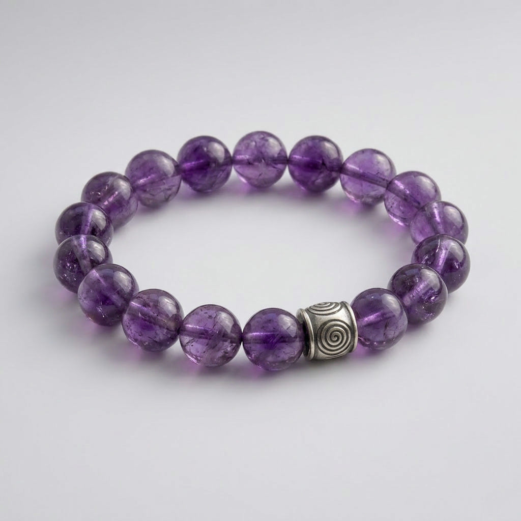 Spiral Ground 12mm Crystal Bracelet | Grounding & Daily Balance | Harmysoul