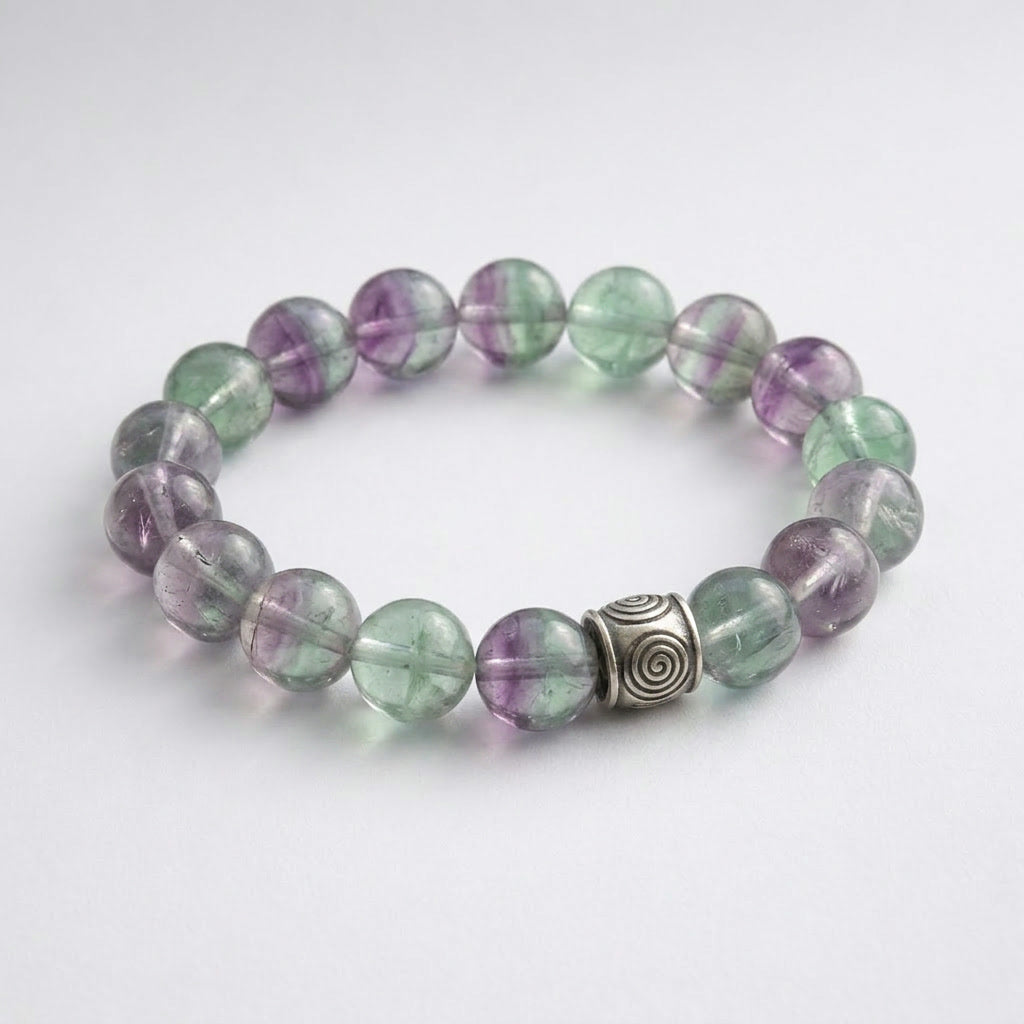 Spiral Ground 12mm Crystal Bracelet | Grounding & Daily Balance | Harmysoul