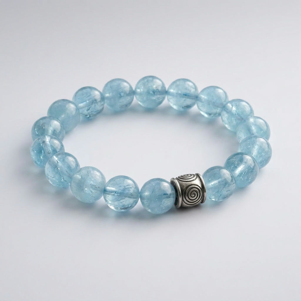 Spiral Ground 12mm Crystal Bracelet | Grounding & Daily Balance | Harmysoul