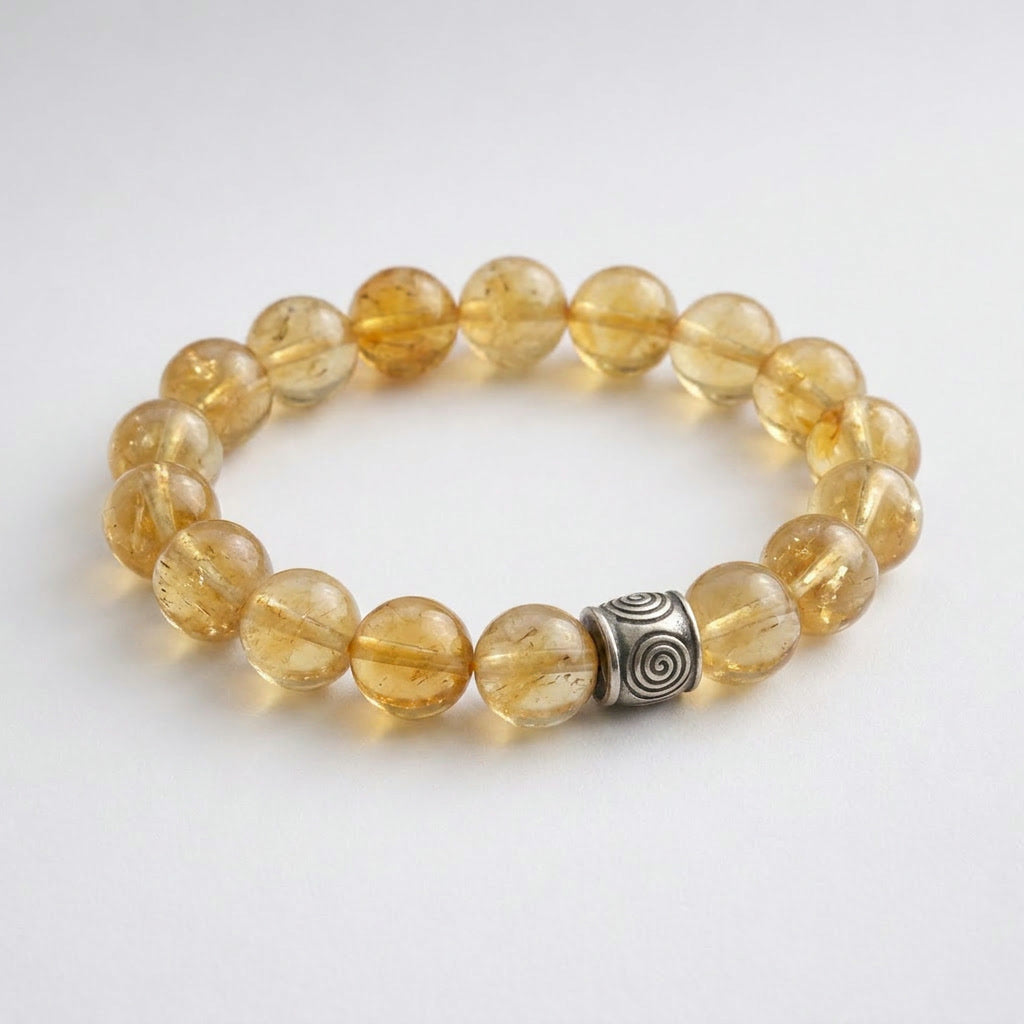 Spiral Ground 12mm Crystal Bracelet | Grounding & Daily Balance | Harmysoul