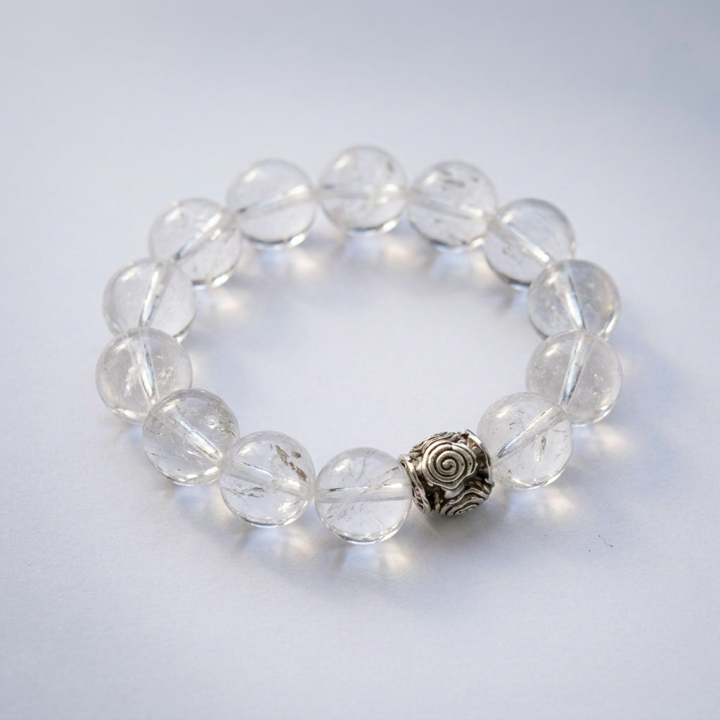 Spiral Guardian 14mm Crystal Bracelet | Protection & Grounding | Harmysoul