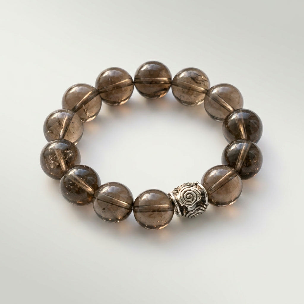 Spiral Guardian 14mm Crystal Bracelet | Protection & Grounding | Harmysoul