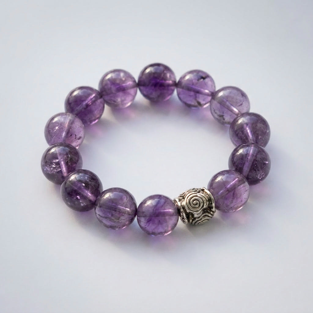 Spiral Guardian 14mm Crystal Bracelet | Protection & Grounding | Harmysoul