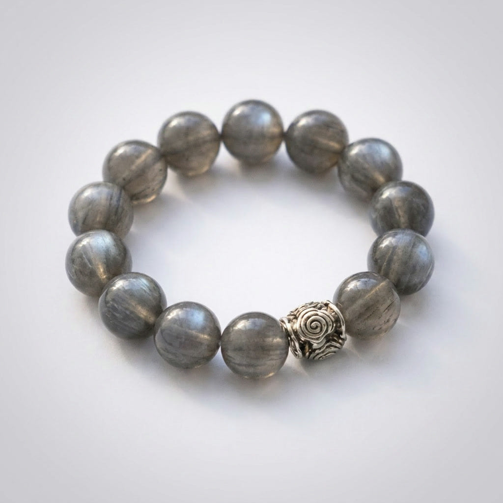 Spiral Guardian 14mm Crystal Bracelet | Protection & Grounding | Harmysoul