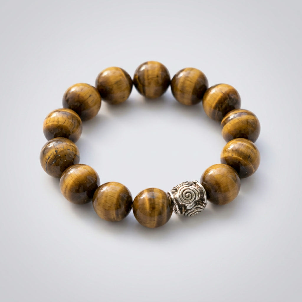 Spiral Guardian 14mm Tiger’s Eye Bracelet | Protection & Grounding | Harmysoul