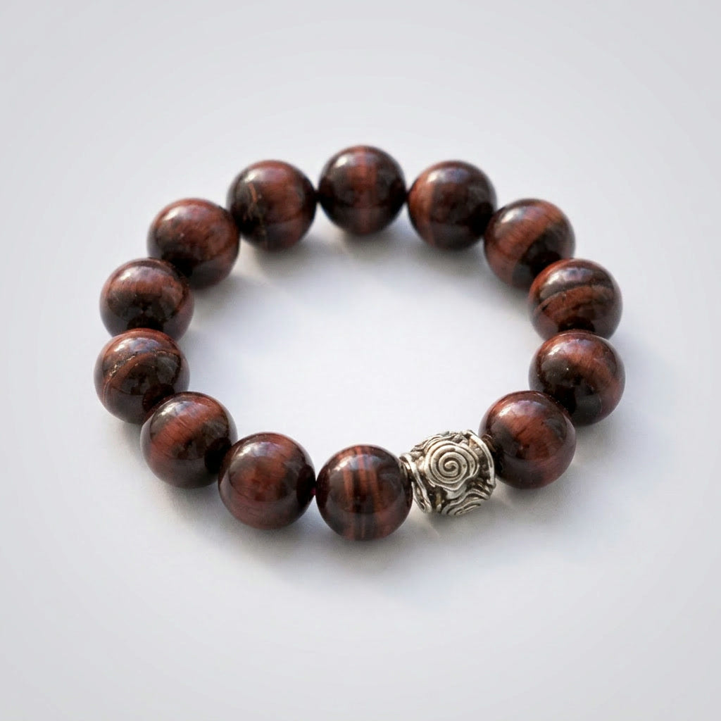 Spiral Guardian 14mm Tiger’s Eye Bracelet | Protection & Grounding | Harmysoul