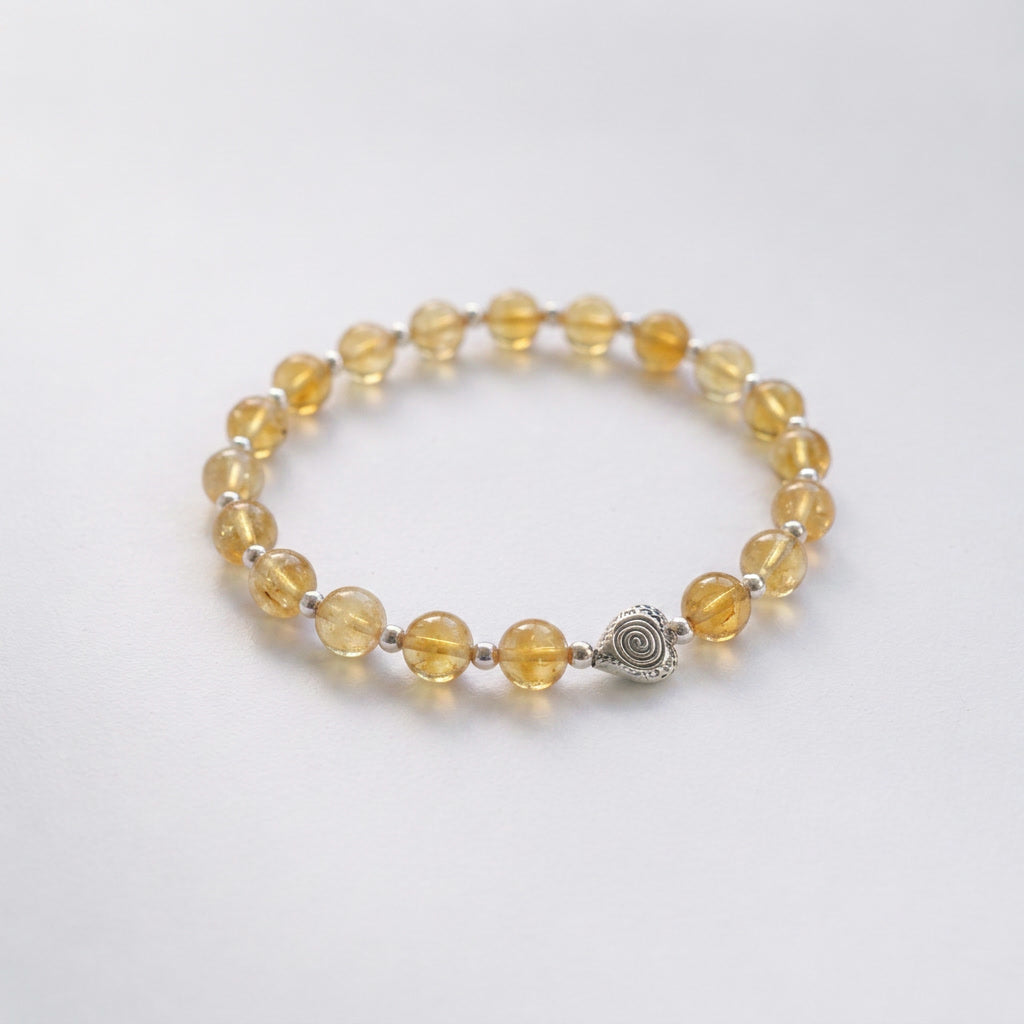 Spiral Heart 6mm Crystal Bracelet | Heart-Centered Energy Bracelet | Harmysoul