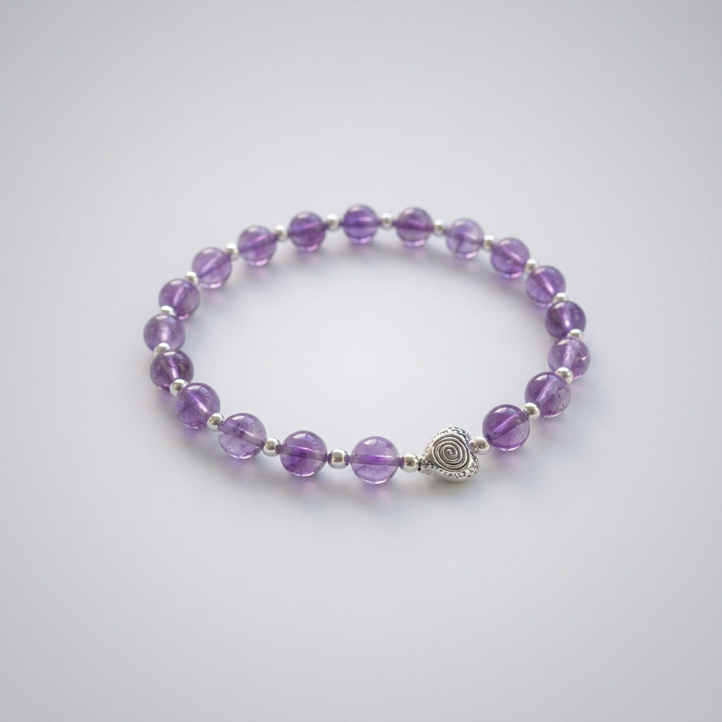 Spiral Heart 6mm Crystal Bracelet | Heart-Centered Energy Bracelet | Harmysoul