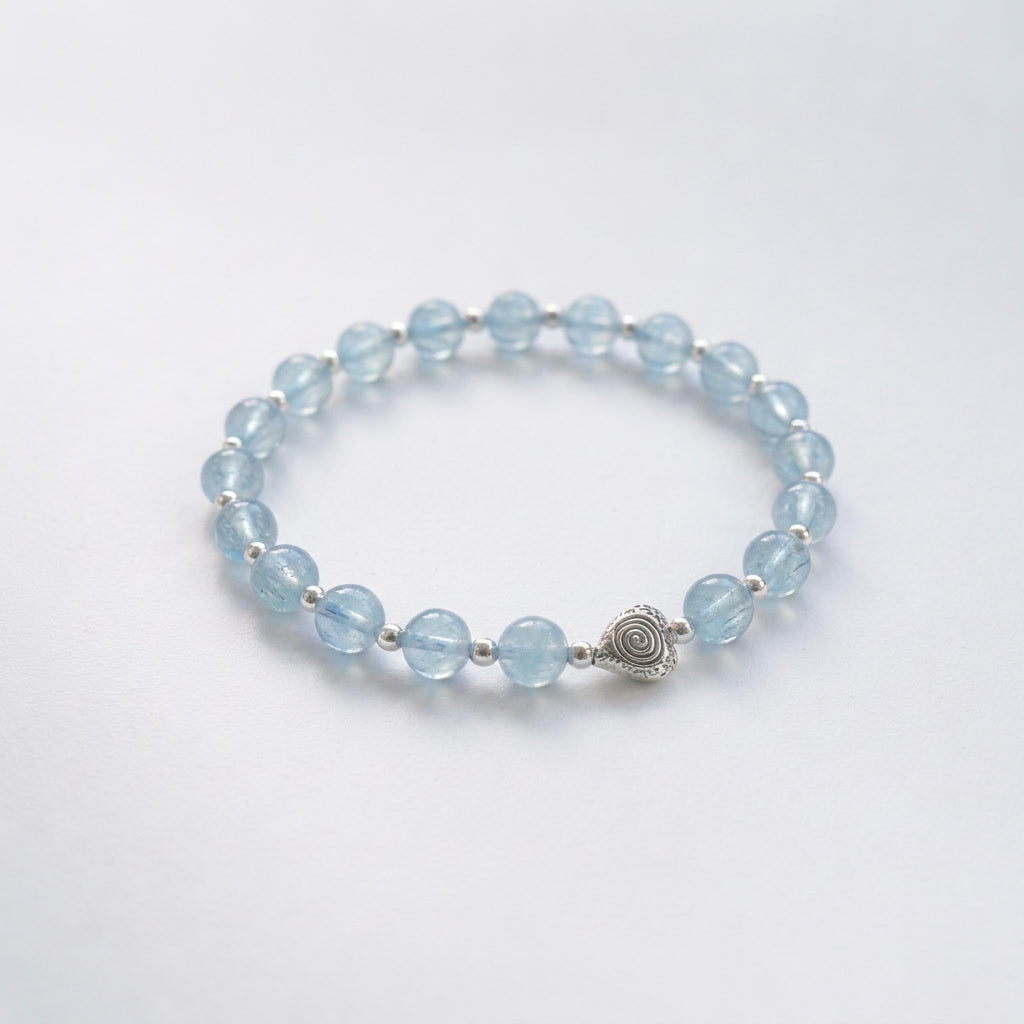 Spiral Heart 6mm Crystal Bracelet | Heart-Centered Energy Bracelet | Harmysoul