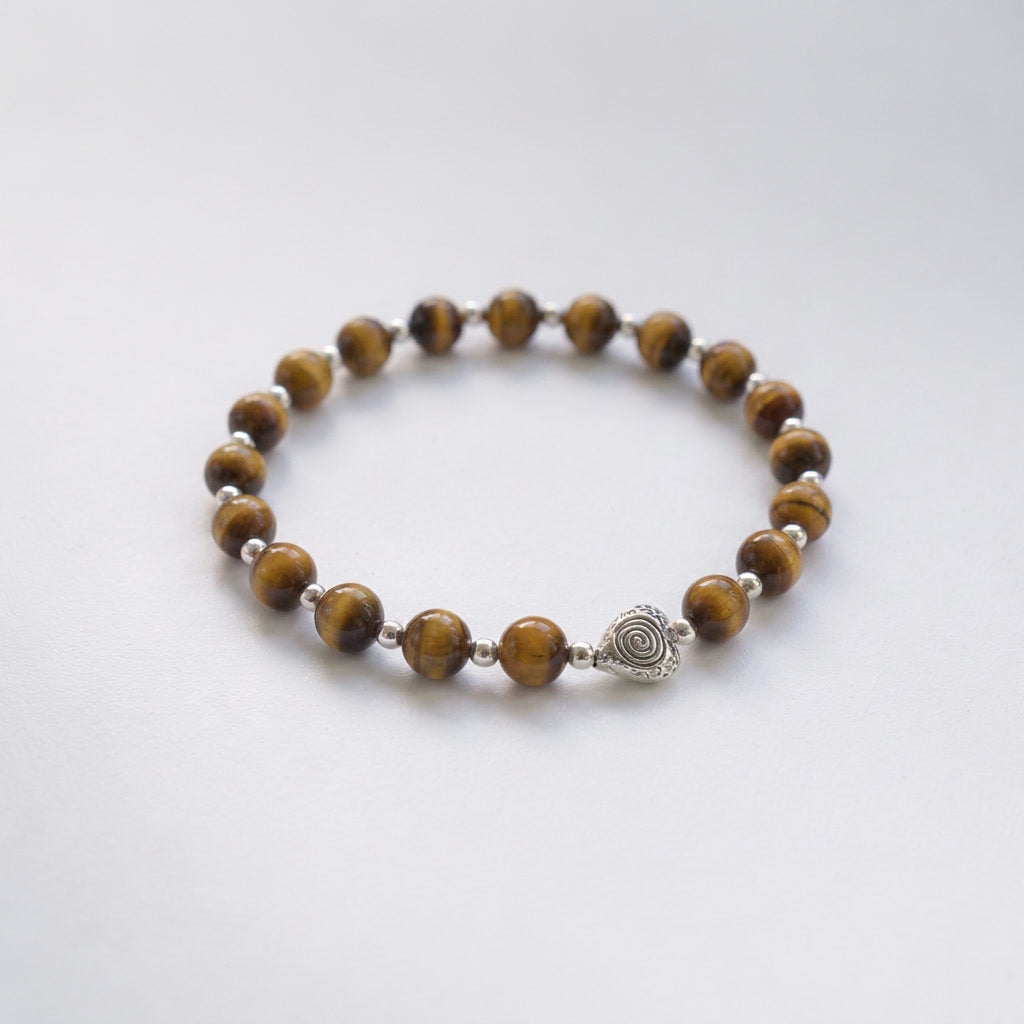Spiral Heart 6mm Crystal Bracelet | Heart-Centered Energy Bracelet | Harmysoul