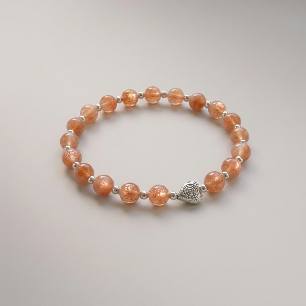 Spiral Heart 6mm Crystal Bracelet | Heart-Centered Energy Bracelet | Harmysoul