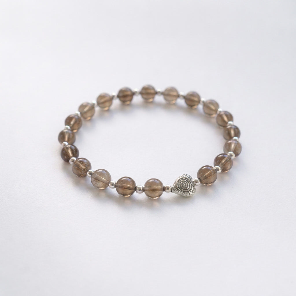 Spiral Heart 6mm Crystal Bracelet | Heart-Centered Energy Bracelet | Harmysoul